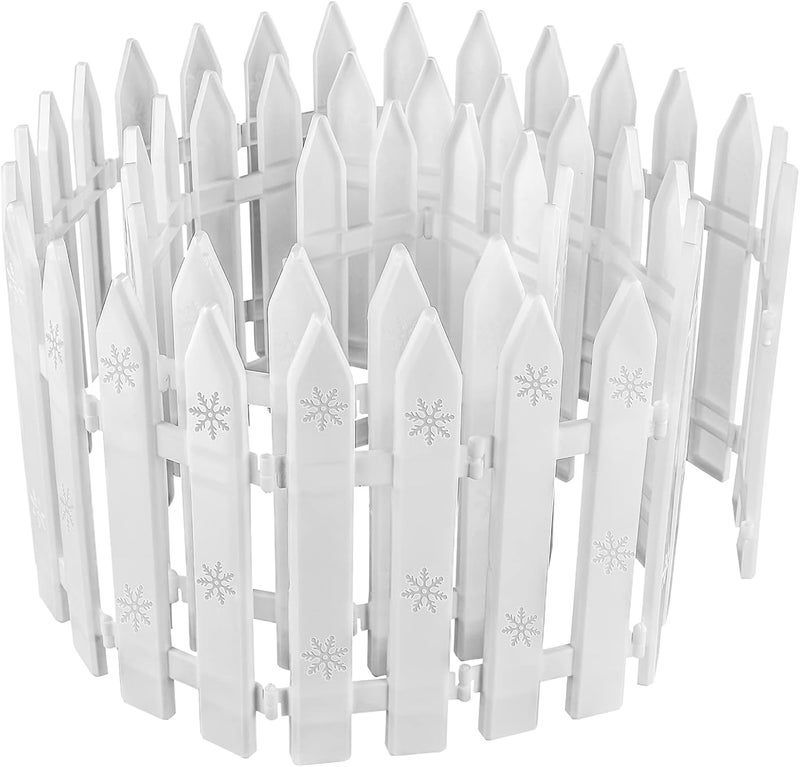 MCEAST 30 Piece White Picket Fence Border 4.6 x 12 Inches Mini Plastic Decorative Fences for Home Wedding Fairy Garden Party - Image 5